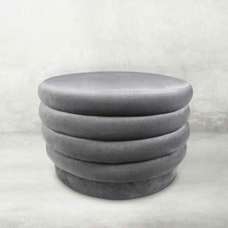 88003016 : Bàn Sofa, Ottoman Hình Tròn - Màu Xám